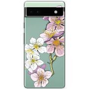 Прозрачный чехол BoxFace Google Pixel 6A Cherry Blossom