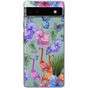 Прозрачный чехол BoxFace Google Pixel 6A Flamingo