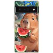 Чехол BoxFace Google Pixel 6 Pro Капібара з кавуном