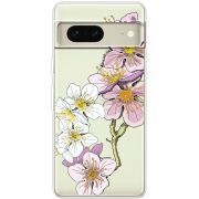 Прозрачный чехол BoxFace Google Pixel 7 Cherry Blossom