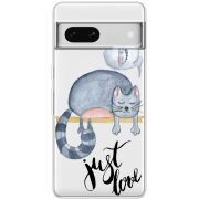 Прозрачный чехол BoxFace Google Pixel 7A Just Love