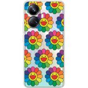 Прозрачный чехол BoxFace Realme 10 Pro Plus Hippie Flowers