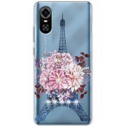 Чехол со стразами ZTE Blade A31 Plus Eiffel Tower