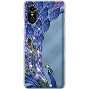 Чехол со стразами ZTE Blade A31 Plus Peafowl