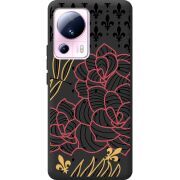 Черный чехол BoxFace Xiaomi 13 Lite FranceFlowers