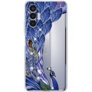 Чехол со стразами BoxFace Tecno POVA 3 Peafowl