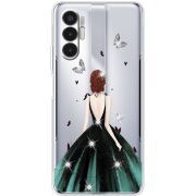 Чехол со стразами BoxFace Tecno POVA 3 Girl in the green dress