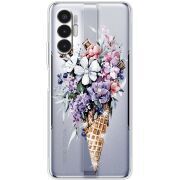 Чехол со стразами BoxFace Tecno POVA 3 Ice Cream Flowers