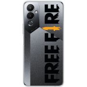 Прозрачный чехол BoxFace Tecno POVA 4 Free Fire Black Logo
