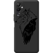 Черный чехол BoxFace Tecno POVA 4 Wolf and Raven