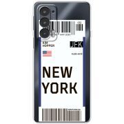 Прозрачный чехол BoxFace Motorola Edge 20 Ticket New York