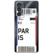 Прозрачный чехол BoxFace Motorola Edge 20 Ticket Paris