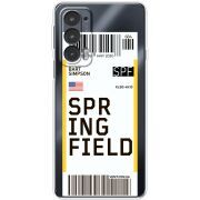 Прозрачный чехол BoxFace Motorola Edge 20 Ticket Springfield