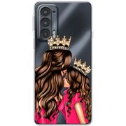 Прозрачный чехол BoxFace Motorola Edge 20 Queen and Princess