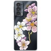 Прозрачный чехол BoxFace Motorola Edge 20 Cherry Blossom