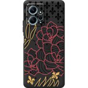 Черный чехол BoxFace Xiaomi Redmi Note 12 4G FranceFlowers
