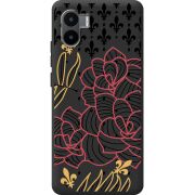 Черный чехол BoxFace Xiaomi Redmi A2 FranceFlowers