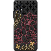 Черный чехол BoxFace Xiaomi Redmi Note 12S FranceFlowers
