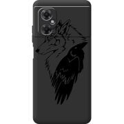 Черный чехол BoxFace Xiaomi Redmi Note 11R Wolf and Raven