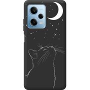 Черный чехол BoxFace Xiaomi Redmi Note 12 Pro Plus 5G Місячний кіт
