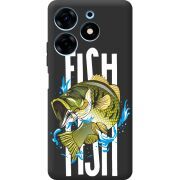 Черный чехол BoxFace Tecno Spark 10 Pro Fish