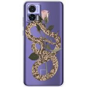 Прозрачный чехол BoxFace Motorola Edge 30 Neo Glamor Snake