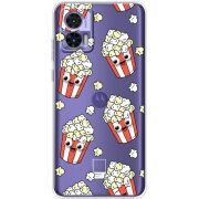 Прозрачный чехол BoxFace Motorola Edge 30 Neo с 3D-глазками Popcorn