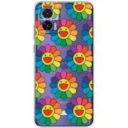 Прозрачный чехол BoxFace Motorola Edge 30 Neo Hippie Flowers