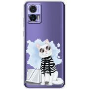 Прозрачный чехол BoxFace Motorola Edge 30 Neo Cat Style
