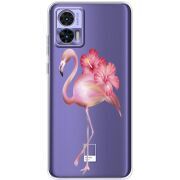 Прозрачный чехол BoxFace Motorola Edge 30 Neo Floral Flamingo