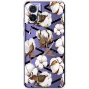 Прозрачный чехол BoxFace Motorola Edge 30 Neo Cotton flowers