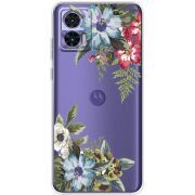 Прозрачный чехол BoxFace Motorola Edge 30 Neo Floral