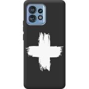 Черный чехол BoxFace Motorola Edge 40 Pro Білий хрест ЗСУ