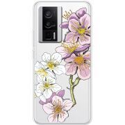 Прозрачный чехол BoxFace Poco F5 Pro Cherry Blossom