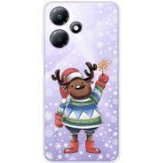 Прозрачный чехол BoxFace Infinix Hot 30 Play Christmas Deer with Snow