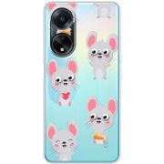Прозрачный чехол BoxFace OPPO A98 5G с 3D-глазками Mouse