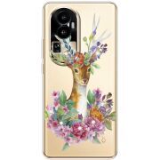 Чехол со стразами OPPO Reno 10 (China) Deer with flowers