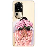 Прозрачный чехол BoxFace OPPO Reno 10 Pro (China) Девушка с Пионами