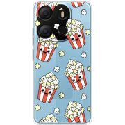 Прозрачный чехол BoxFace Tecno POP 7 с 3D-глазками Popcorn