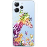 Прозрачный чехол BoxFace Xiaomi Redmi 12 Colorful Giraffe