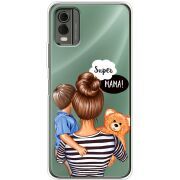 Прозрачный чехол BoxFace Nokia C32 Super Mama and Son
