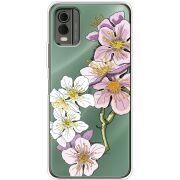 Прозрачный чехол BoxFace Nokia C32 Cherry Blossom