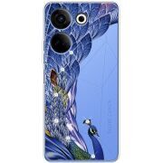 Чехол со стразами BoxFace Tecno Camon 20 Pro 4G Peafowl