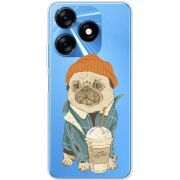 Прозрачный чехол BoxFace Tecno Spark 10C Dog Coffeeman