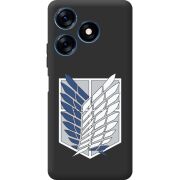 Черный чехол BoxFace Tecno Spark 10C Атака Титанов Крылья Свободы