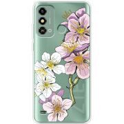 Прозрачный чехол BoxFace ZTE Blade A53 Cherry Blossom