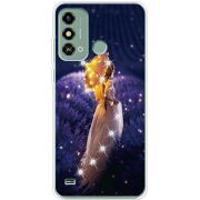 Чехол со стразами ZTE Blade A53 Girl with Umbrella