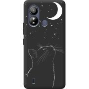 Черный чехол BoxFace ZTE Blade L220 Місячний кіт