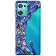 Чехол со стразами BoxFace Blackview Oscal C30 Pro Peafowl
