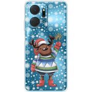 Прозрачный чехол BoxFace Honor X7a Christmas Deer with Snow